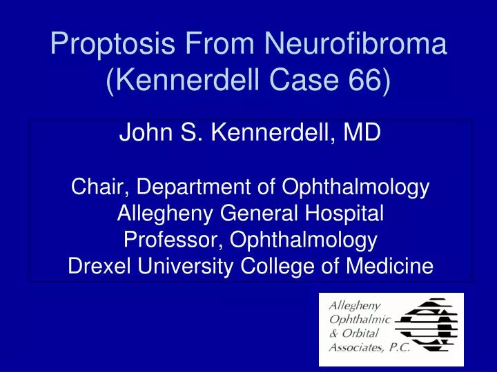 proptosis from neurofibroma kennerdell case 66