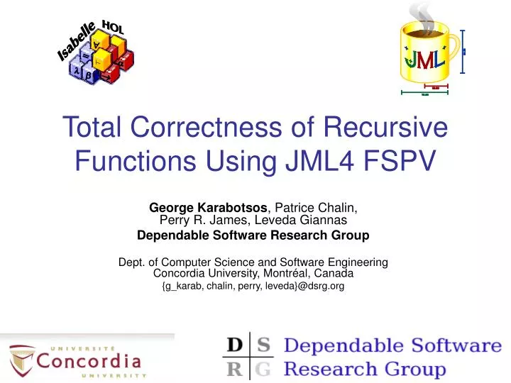 total correctness of recursive functions using jml4 fspv