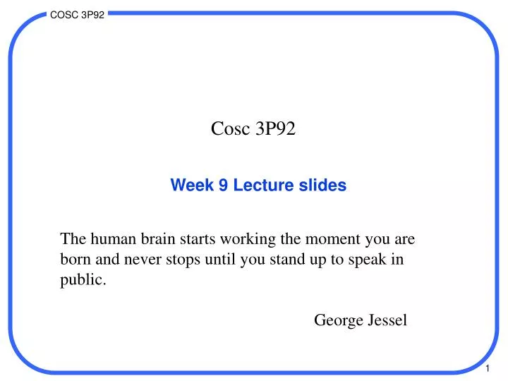 week 9 lecture slides