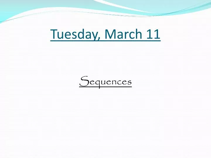tues day march 11