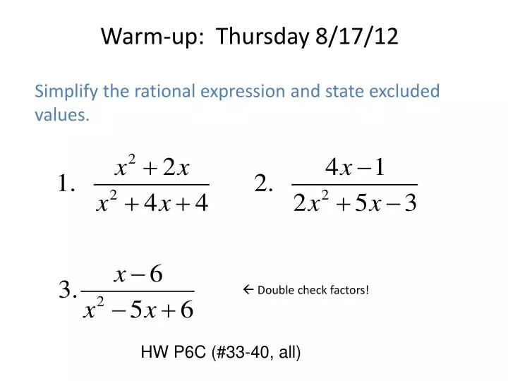 warm up thursday 8 17 12