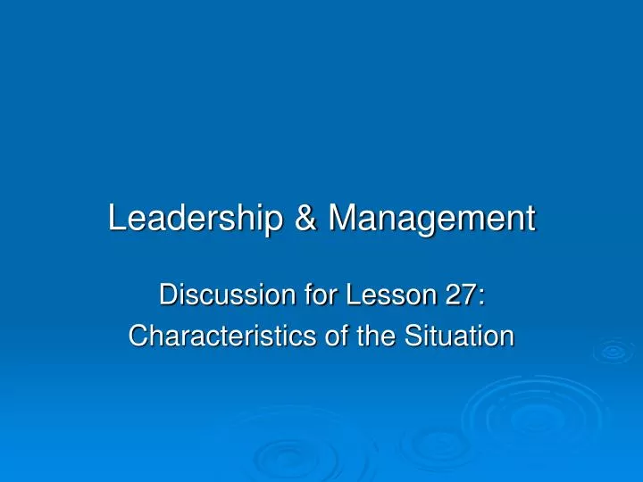 leadership management