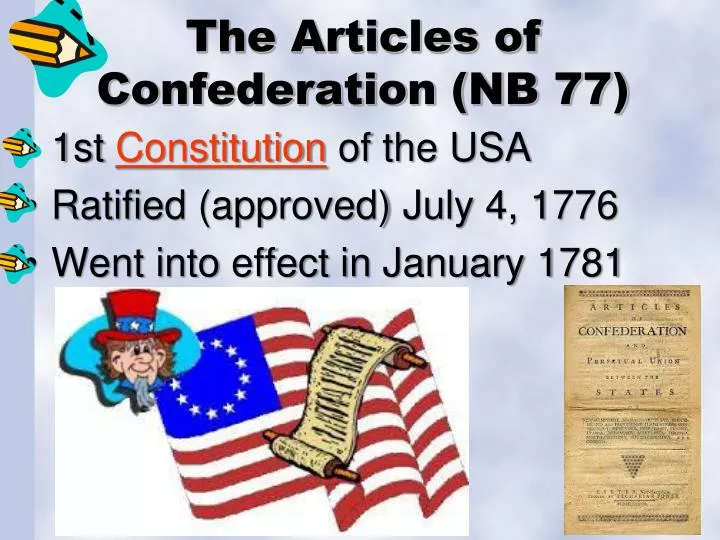 the articles of confederation nb 77