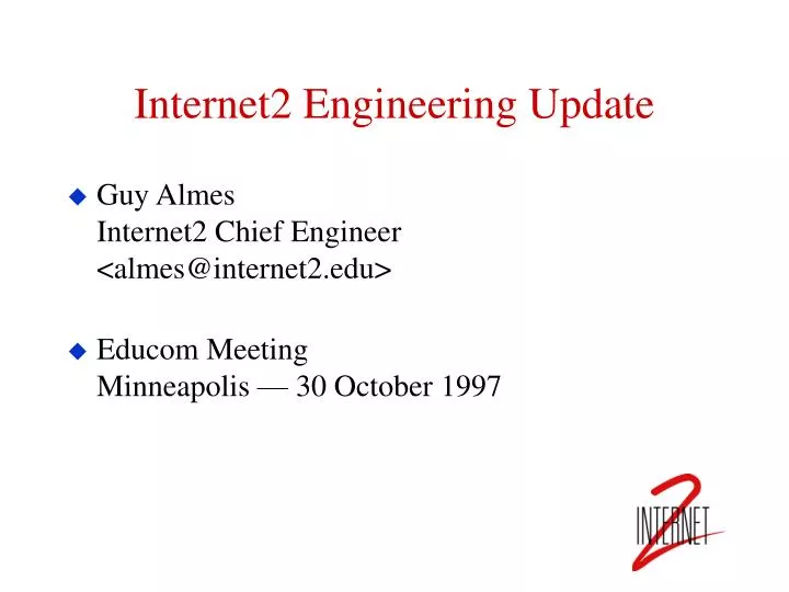 internet2 engineering update