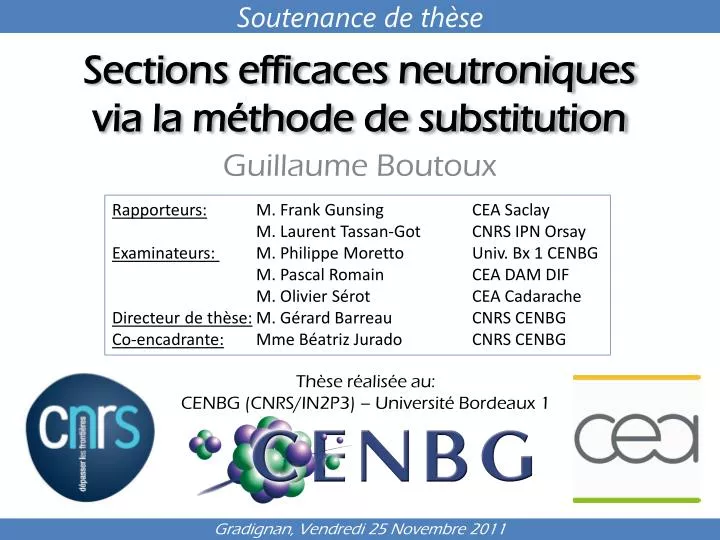 sections efficaces neutroniques via la m thode de substitution