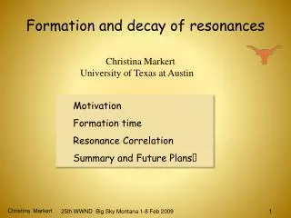 Formation and decay of resonances