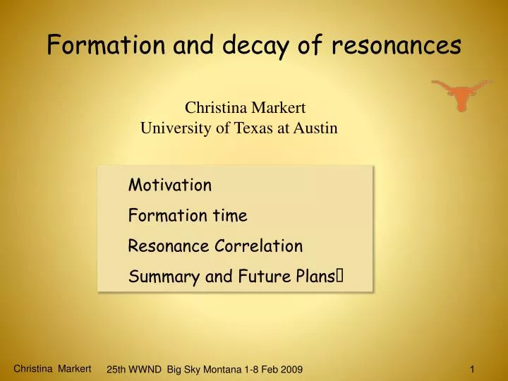 formation and decay of resonances