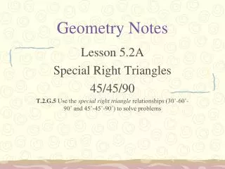 Geometry Notes