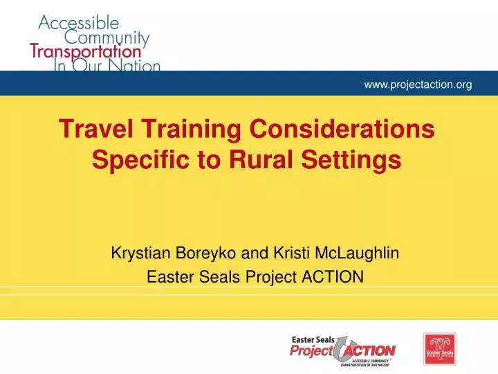 travel training considerations specific to rural settings
