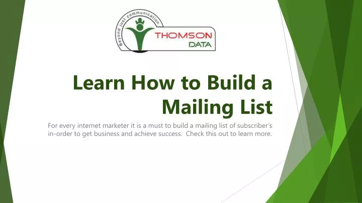 learn how to build a mailing list