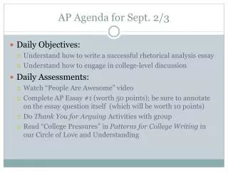 AP Agenda for Sept. 2/3