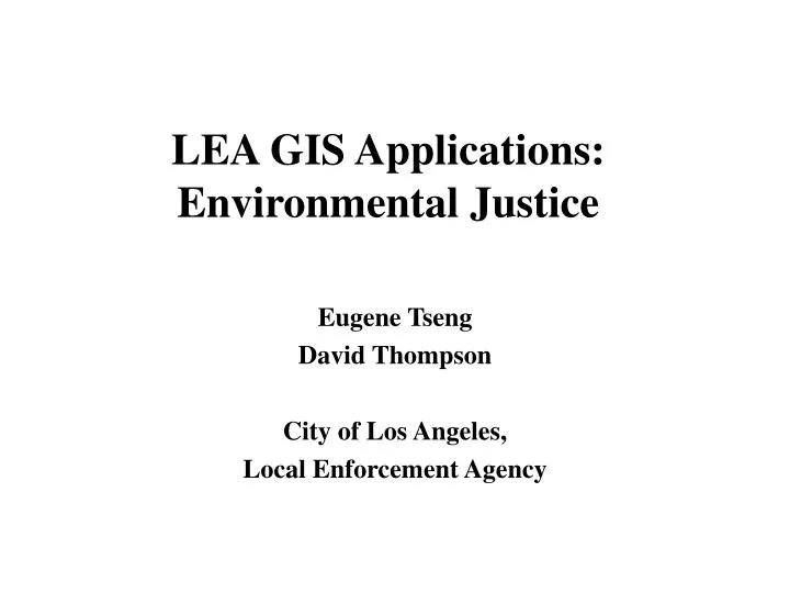 lea gis applications environmental justice