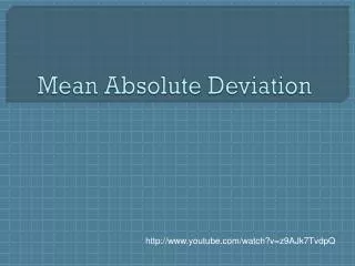 mean absolute deviation