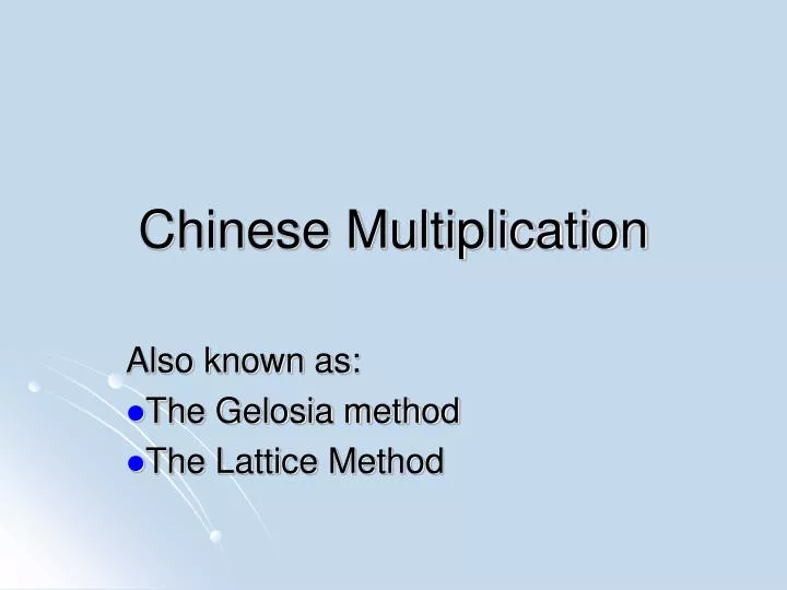 chinese multiplication