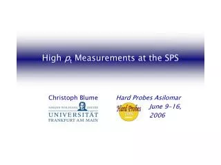 High p t Measurements at the SPS