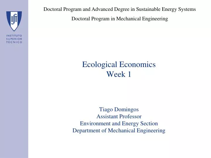 ecological economics week 1