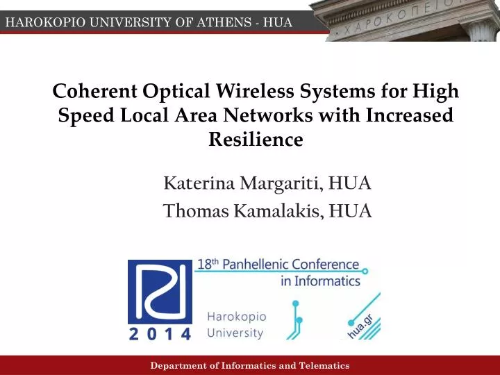 coherent optical wireless systems for high speed local area networks with increased resilience