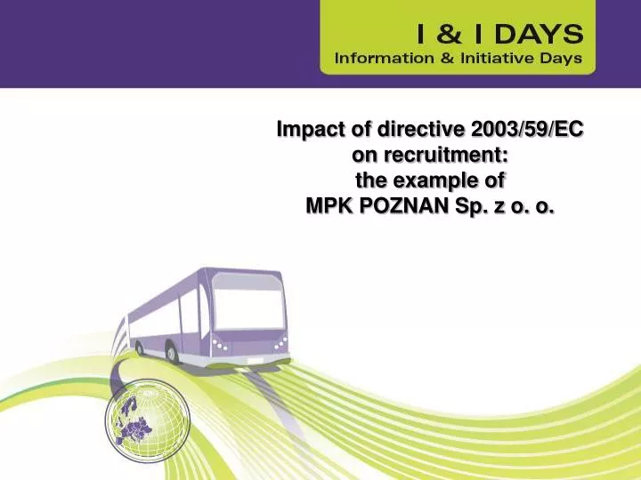 impact of directive 2003 59 ec on recruitment the example of mpk poznan sp z o o