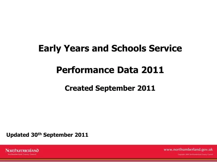 early years and schools service performance data 2011 created september 2011