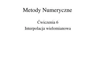 metody numeryczne
