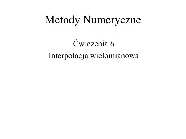 metody numeryczne