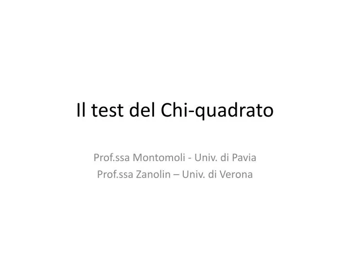 il test del chi quadrato