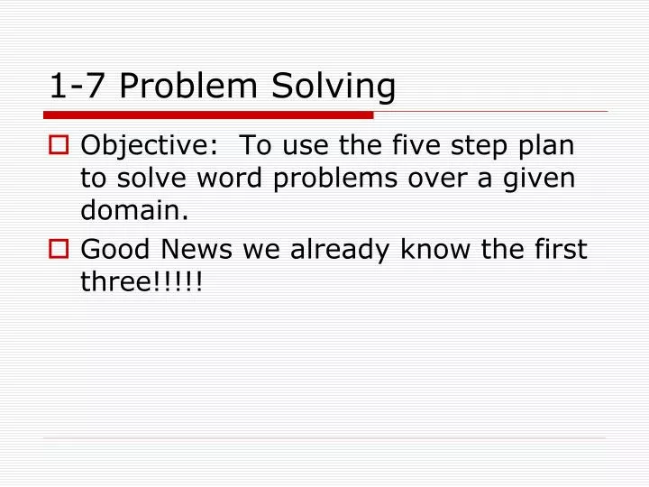 1 7 problem solving