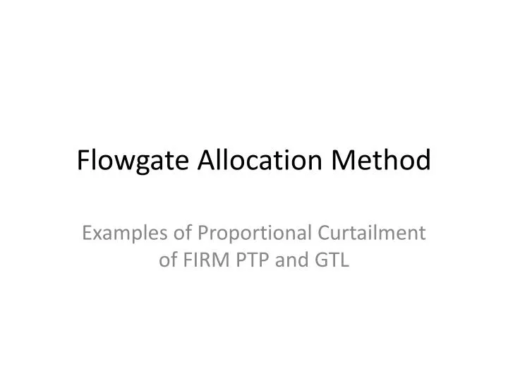 flowgate allocation method