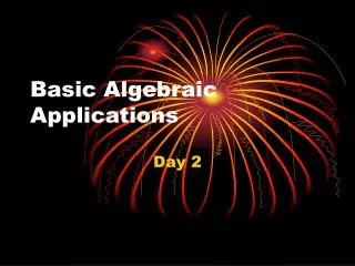 Basic Algebraic Applications
