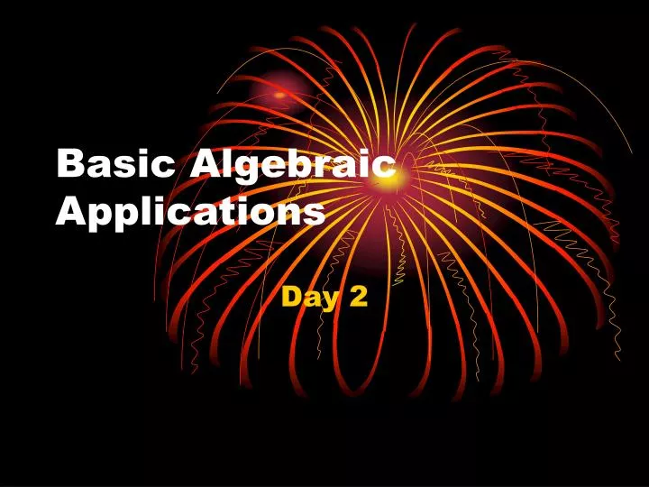 basic algebraic applications