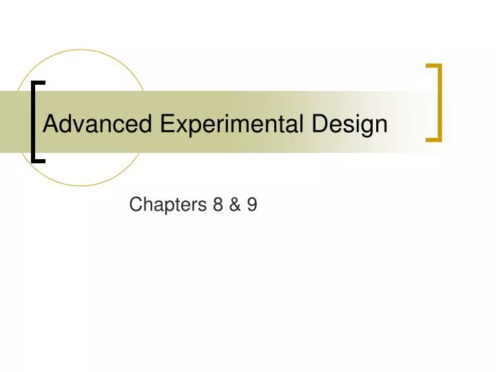 advanced experimental design