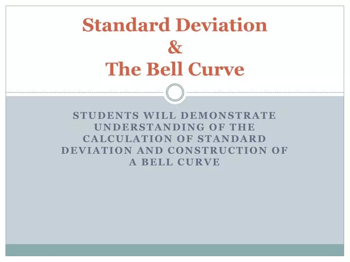 standard deviation the bell curve