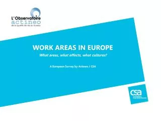 WORK AREAS IN EUROPE What areas, what effects , what cultures?