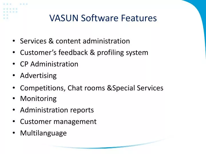 vasun software features