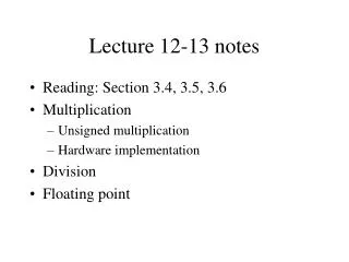 Lecture 12-13 notes