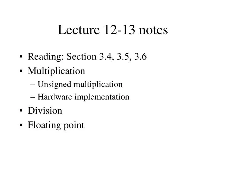 lecture 12 13 notes