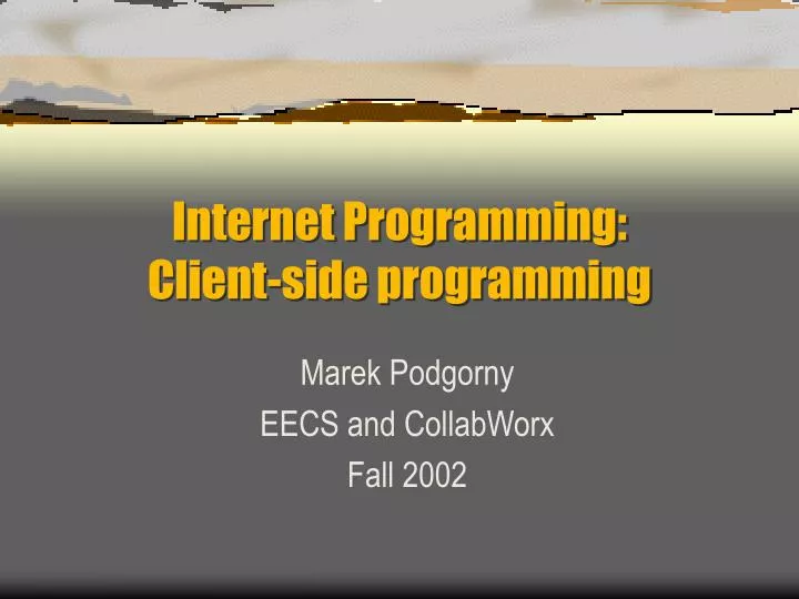 internet programming client side programming
