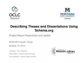 Describing Theses and Dissertations Using Schema