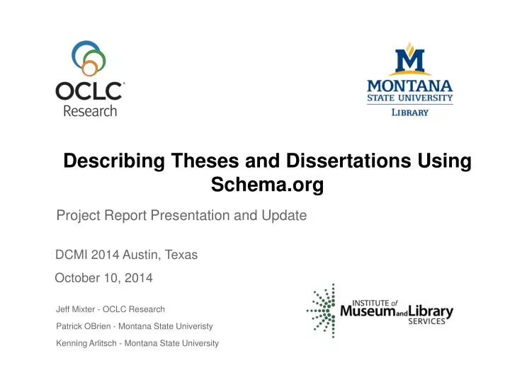 describing theses and dissertations using schema org