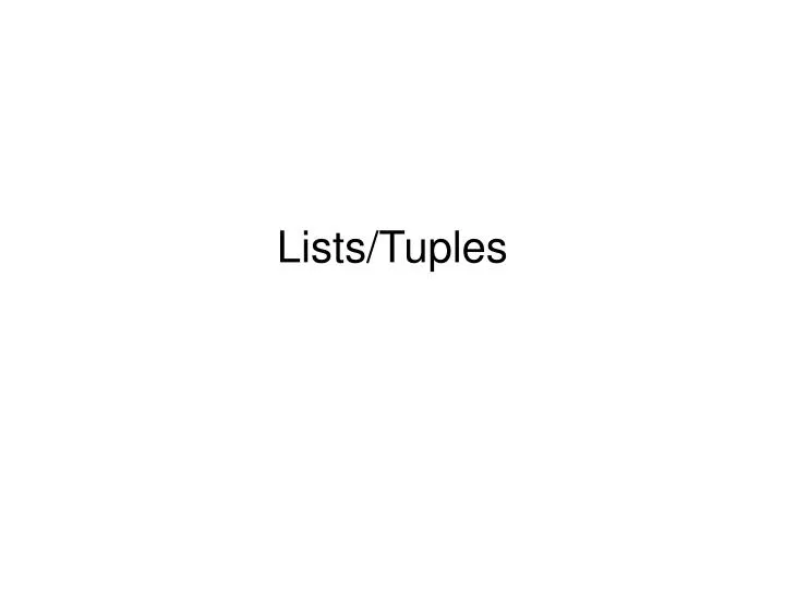 lists tuples