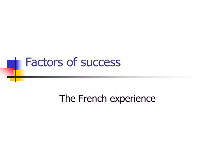 factors of success