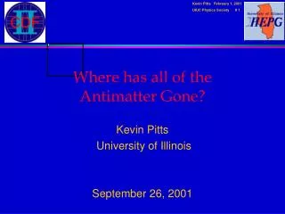Where has all of the Antimatter Gone?
