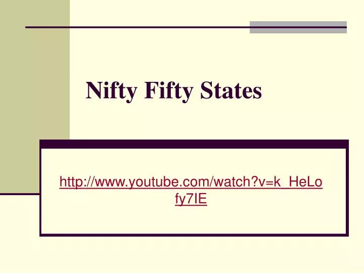 nifty fifty states