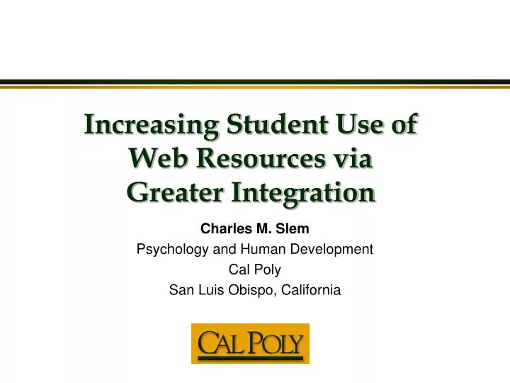 increasing student use of web resources via greater integration