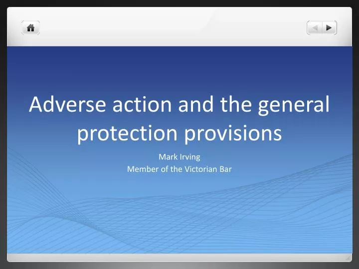 adverse action and the general protection provisions