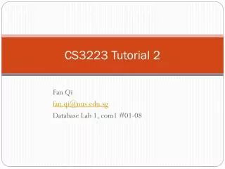 CS3223 Tutorial 2