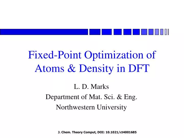 fixed point optimization of atoms density in dft