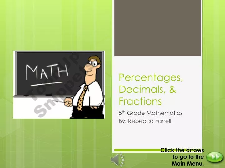 percentages decimals fractions