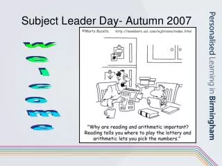 Subject Leader Day- Autumn 2007