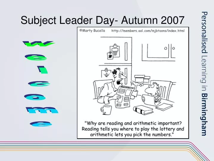 subject leader day autumn 2007